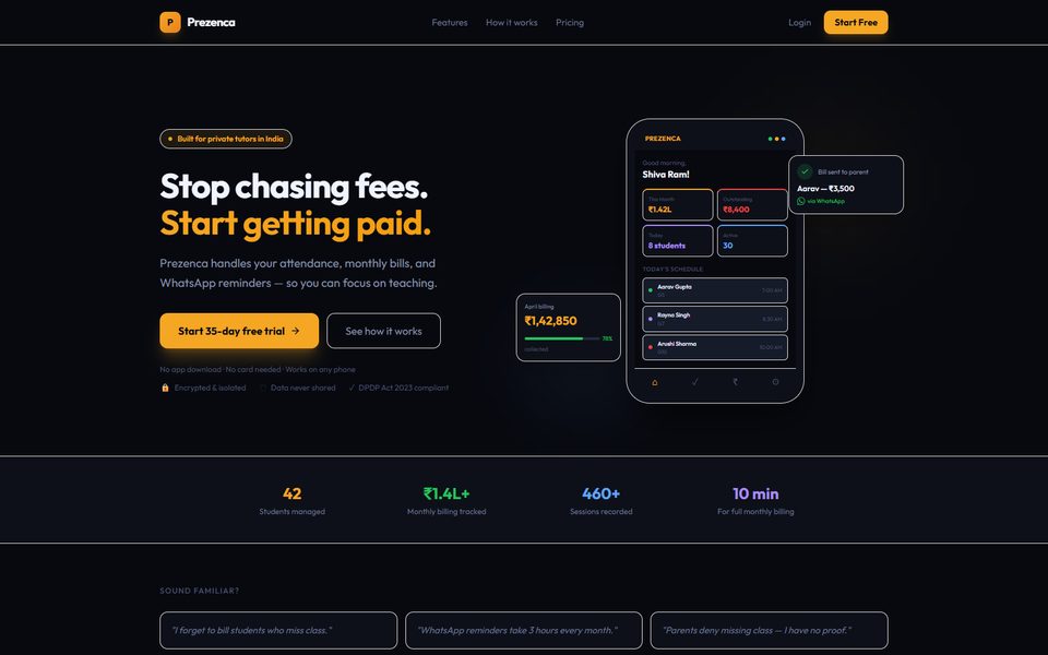 Prezeneca site preview
